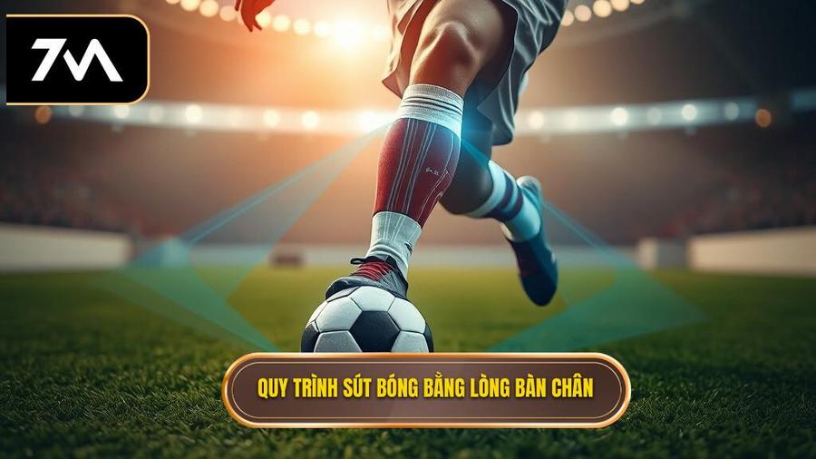 Phân tích chi tiết quy trình thực hiện kỹ thuật sút bóng bằng lòng bàn chân phải