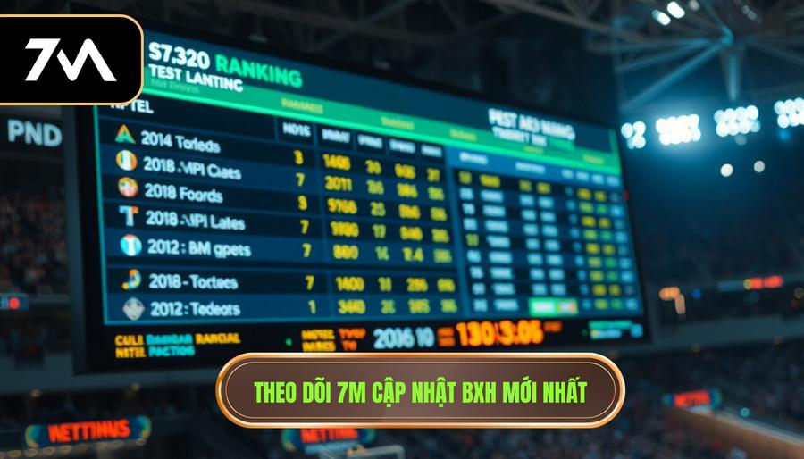 Theo dõi 7m cập nhật BXH mới nhất